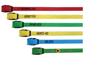 Halsbånd lang m. print og HDX chip monteret